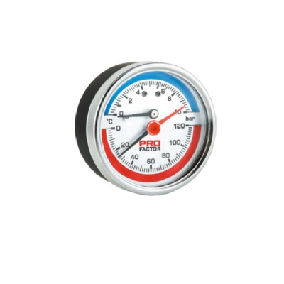 Термоманометр d63 мм, аксиальный 10 бар; 0-120°C  PROFactor (PF SG 873-10)